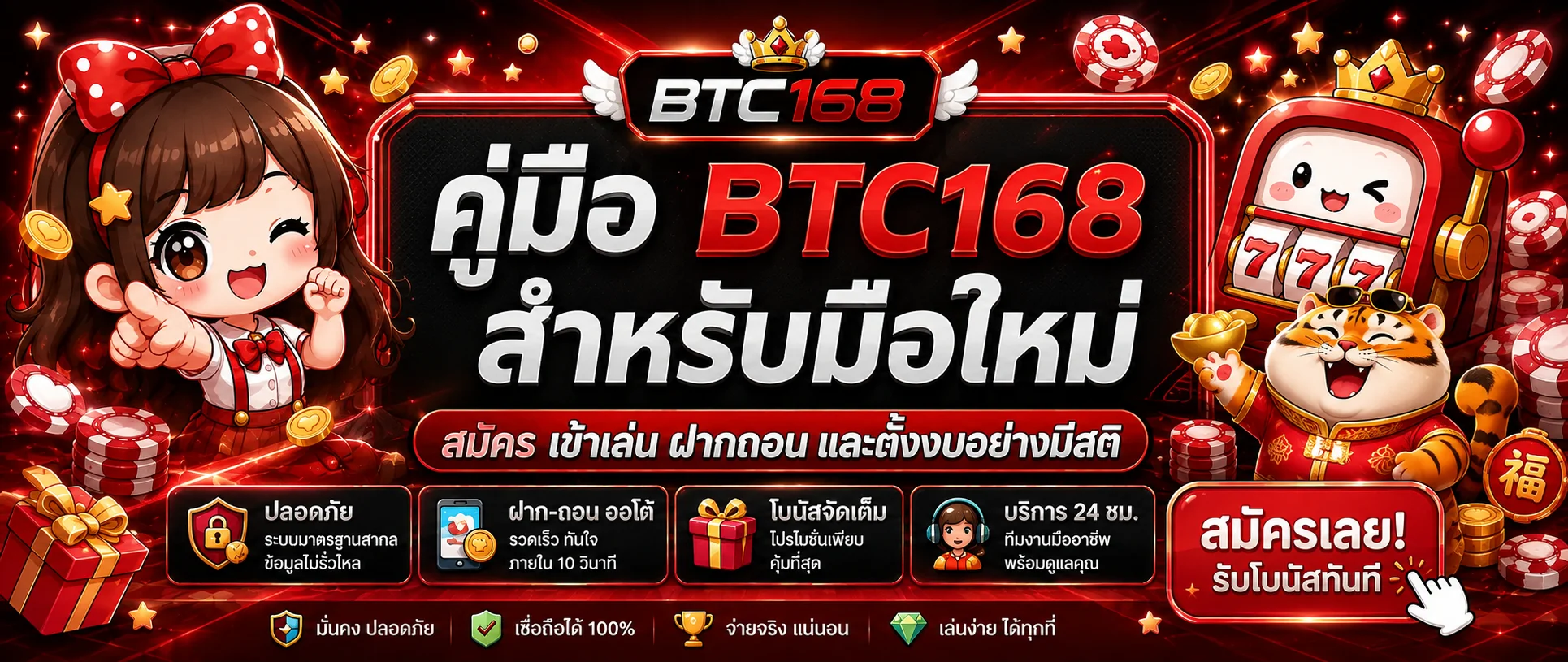 BTC168 คู่มือมือใหม่ สมัคร เข้าเล่น และฝากถอน